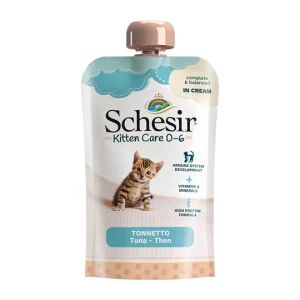 Schesir Kitten Tuna in cream 150g in pouch Complete and balanced wet food for puppy cats