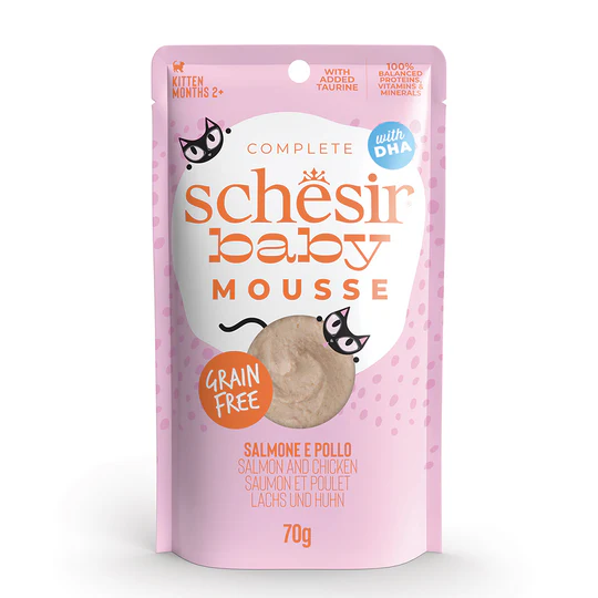 Schesir Baby Salmon And Chicken in mousse 70g in pouch Food for adults